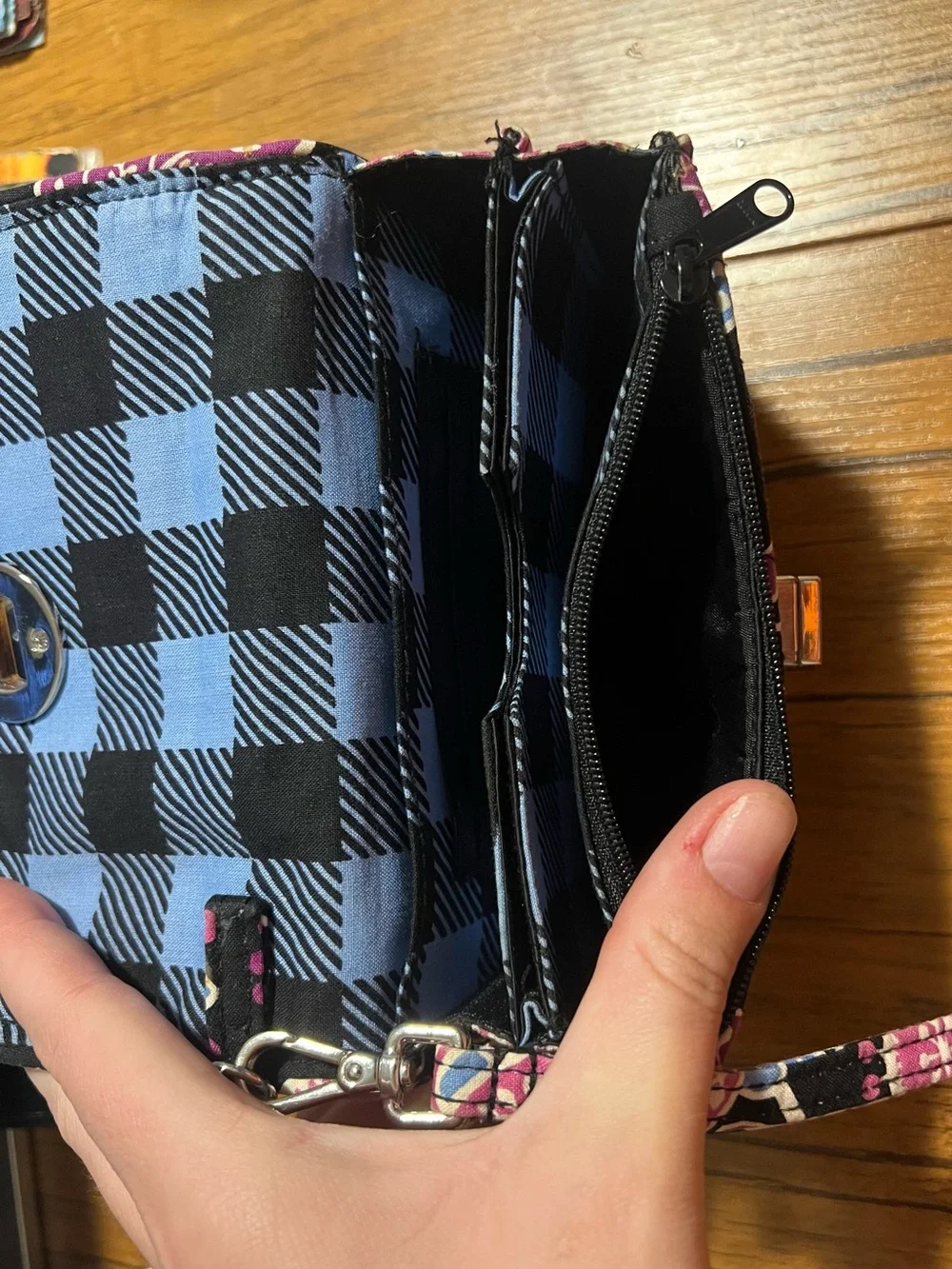 Vera Bradley Retired “Alpine Floral” Print Turn Lock & Zip Wristlet Wallet